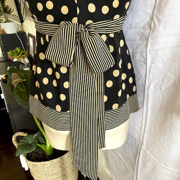 BCBGMaxazria Polka Dot Halter, XS black and cream - Picture 2 of 10